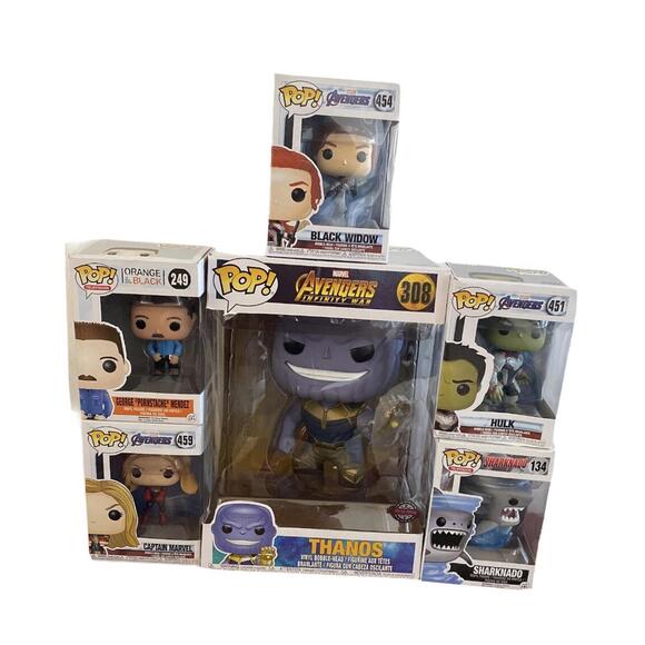 funko pop Lot Of 6 Diferent Pops allBrand New, Thanos,Hulk And Others